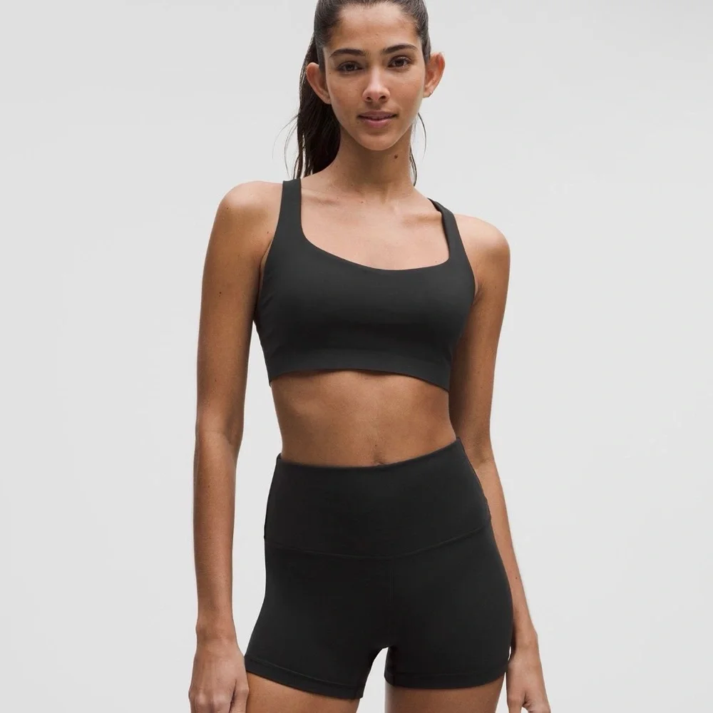 NWT Lululemon Flexy Flex Strappy Yoga Bra A-C Cups Black Size S/M - Picture 3 of 7